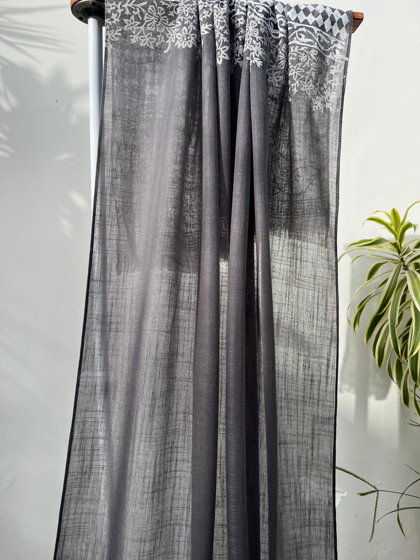 Steal Grey Block Printed Scarf