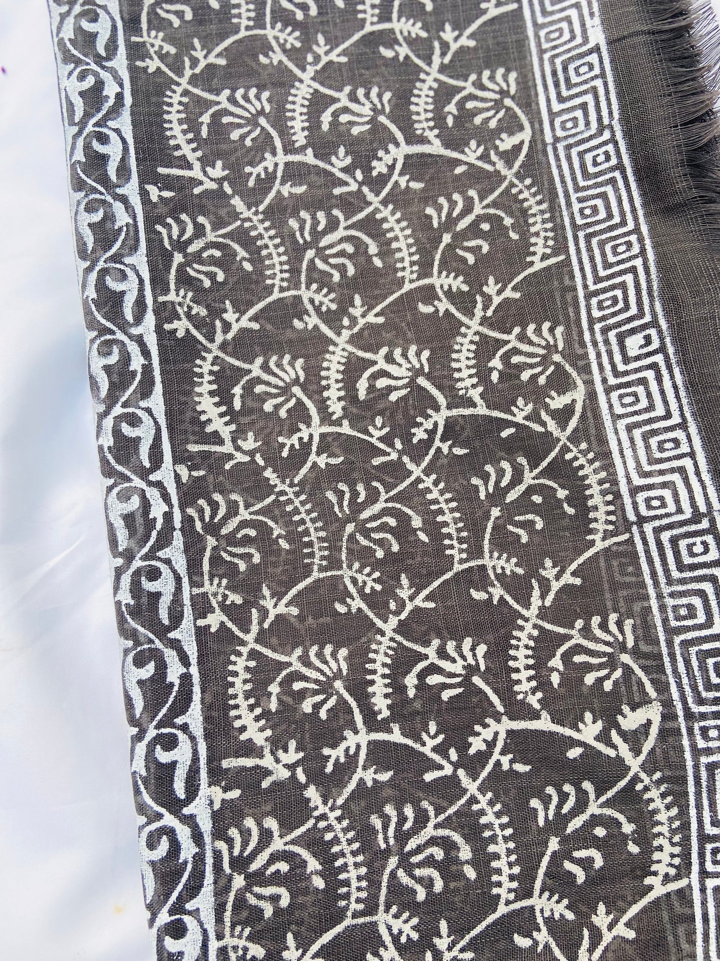 Steal Grey Block Printed Scarf