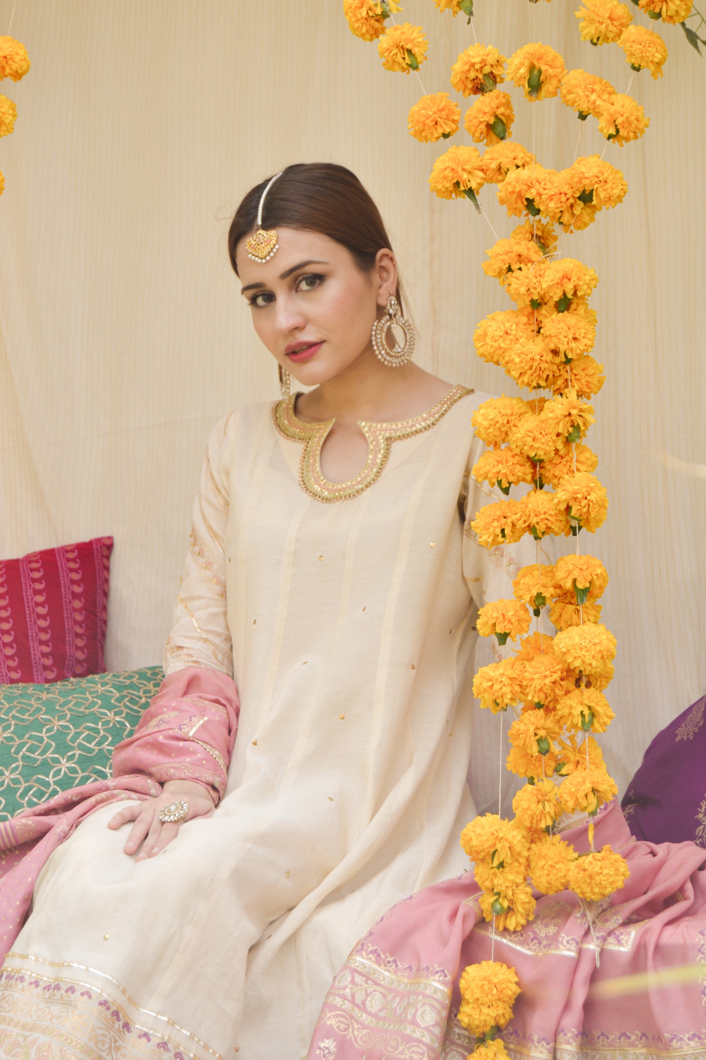 Beige Pink Pishwas