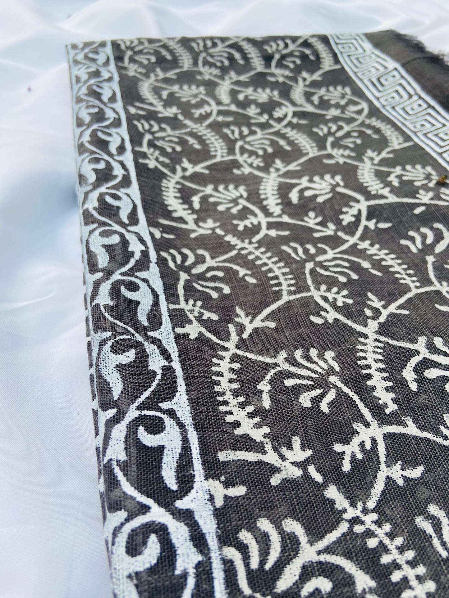 Steal Grey Block Printed Scarf