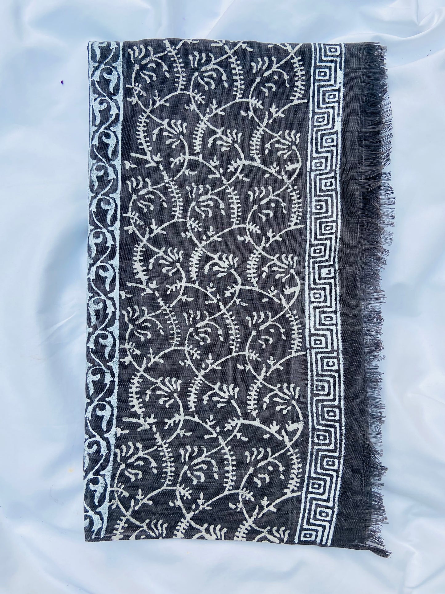 Steal Grey Block Printed Scarf