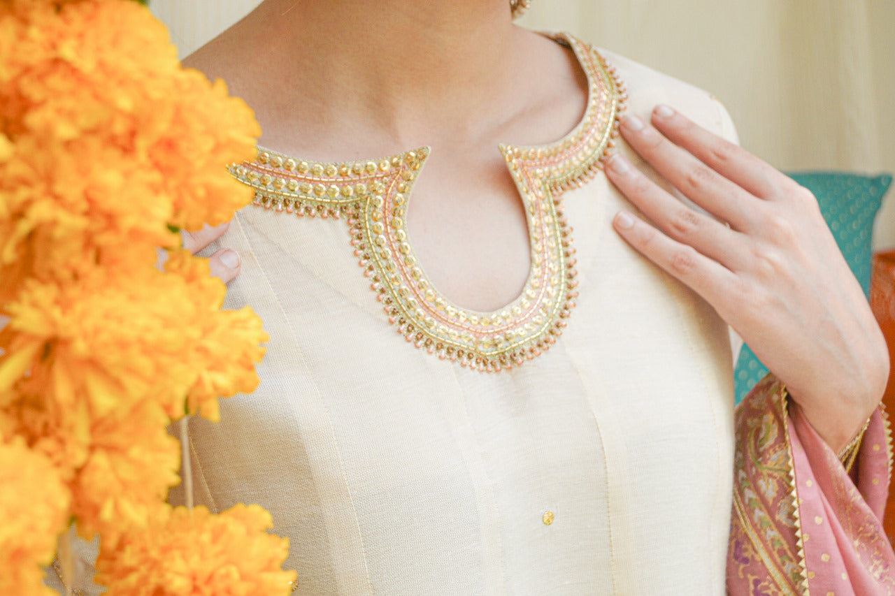Beige Pink Pishwas