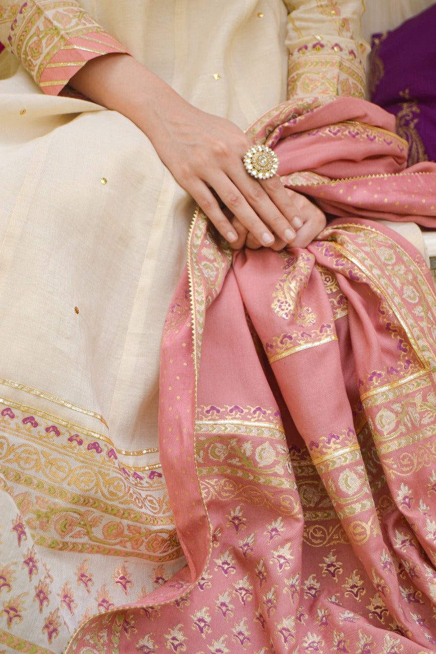 Beige Pink Pishwas