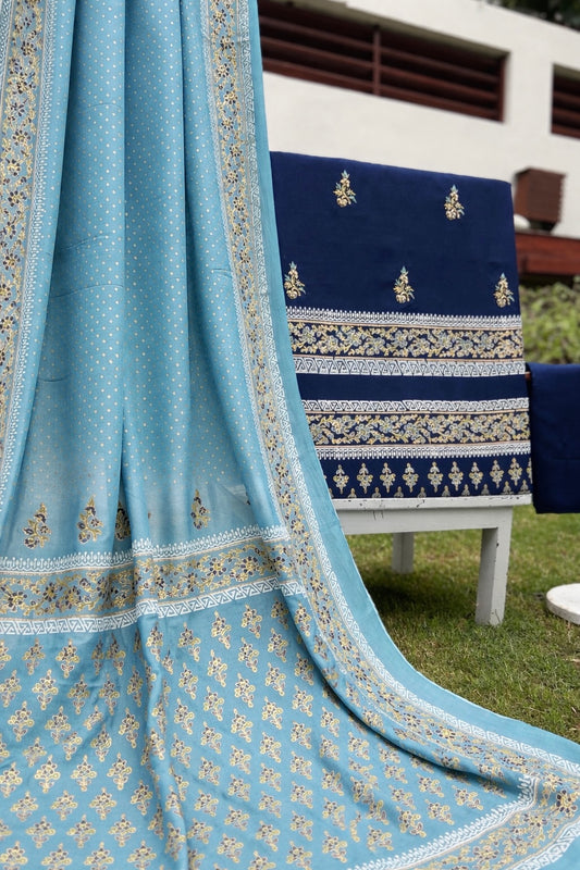 Blue buti design