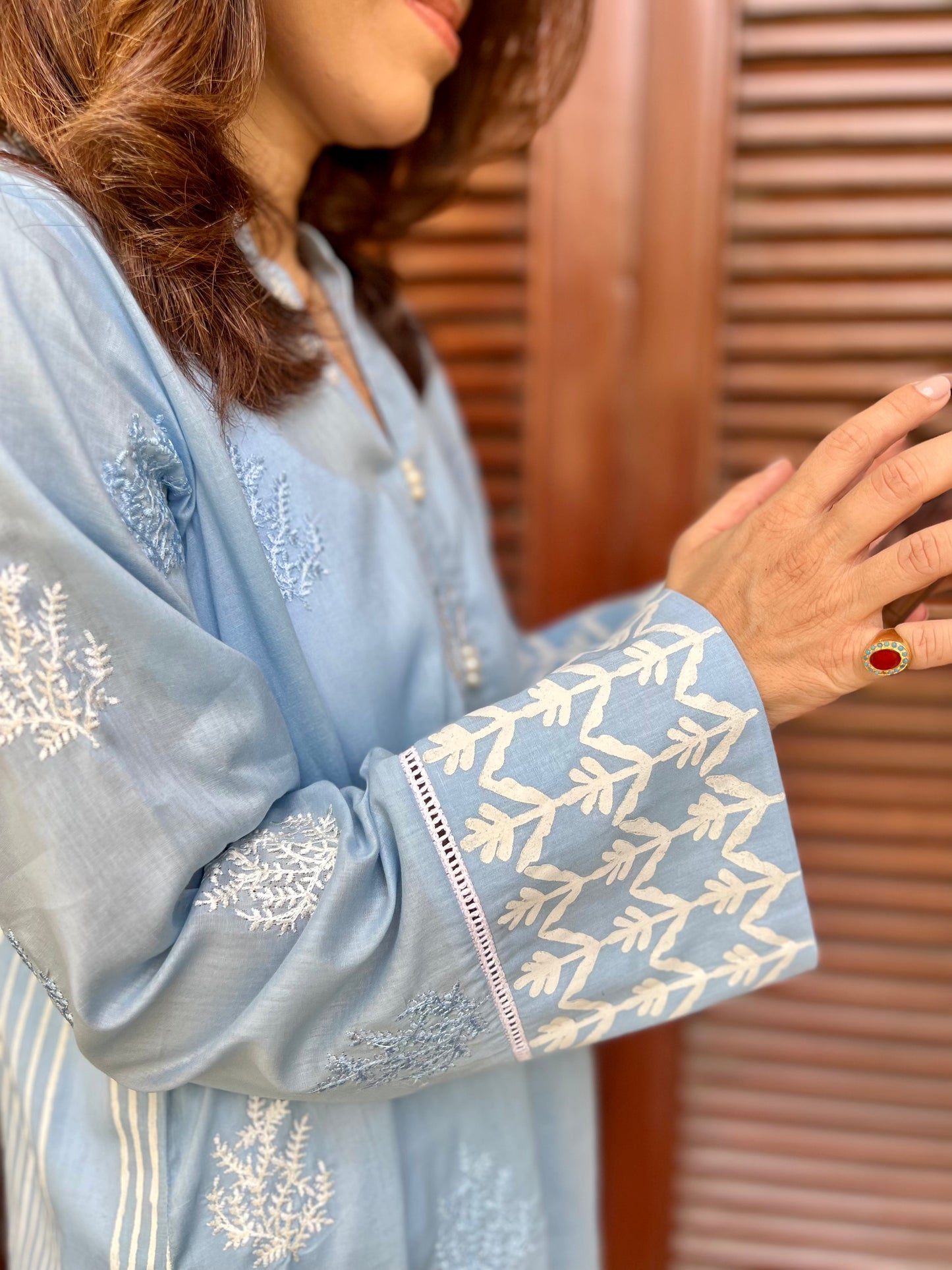sky blue kurti