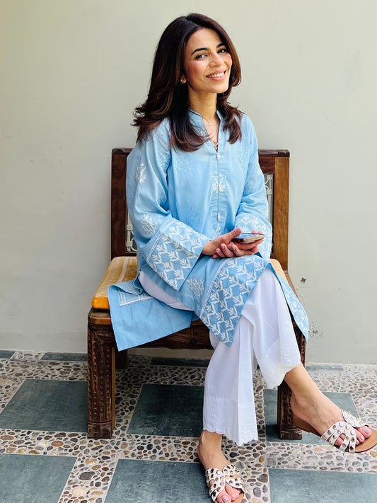 sky blue kurti