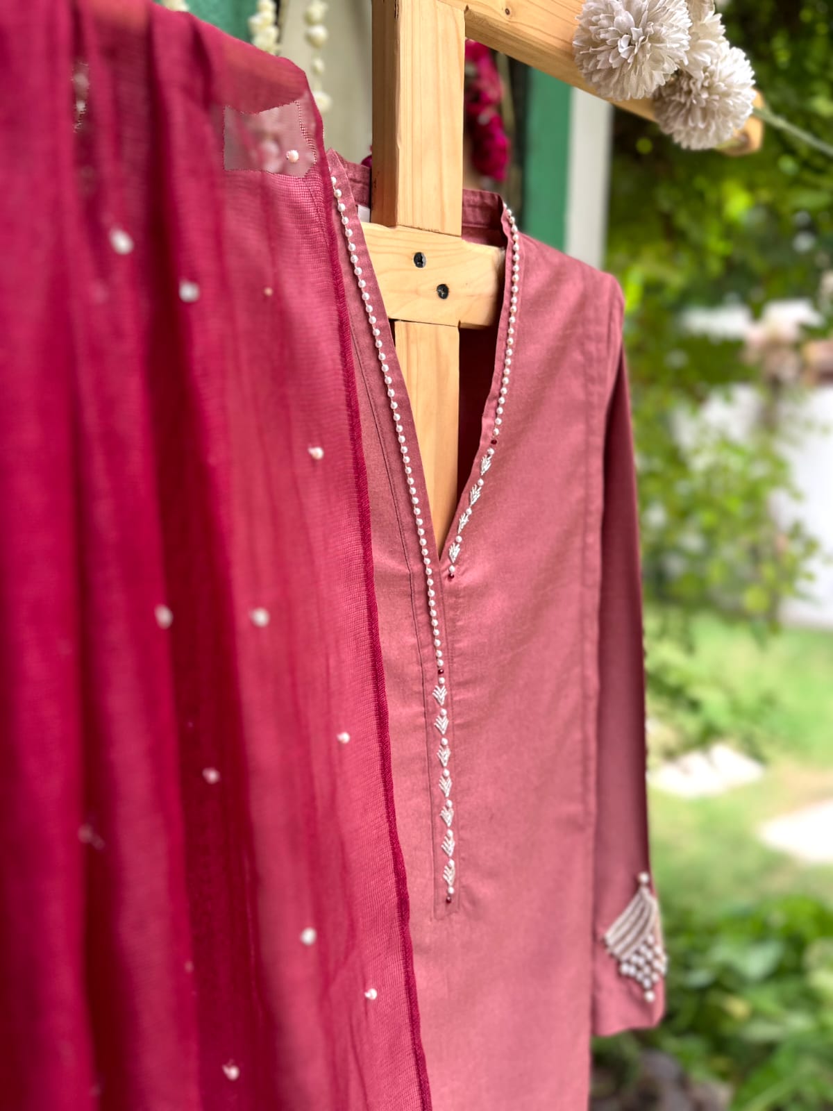 Tea Pink with Ruby Red FINCH Clothing Tea Pink with Ruby Red FINCH Clothing